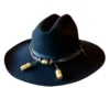 Women Men Wide Brim Wool Felt Jazz Fedora Hats Panama Style Cowboy Trilby Party Formal Top Hat Fashion Ribbon Decorative Hat - Image 6