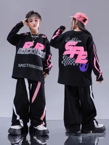 2023 Jazz Modern Dance Costumes For Girls Loose Shirts Cargo Pants Suit Boys Hip Hop Street Dance Wear Stage Clothes DQS14623 - Image 4