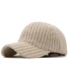 Korean Version Corduroy Solid Color Autumn Winter Baseball Cap Unisex Keep Warm Fashion Stripe Men Snapback Dad Hat - Image 3