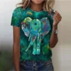 Oversized Female Clothing Boho Style Women Clothes T-Shirts Sexy Girls Tees Tops Elephant Animals Watercolor 3D Print T Shirt - Image 5