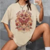 70s Retro Hippie Boho Graphic Tees Butterfly Vintage Retro Print Oversized T-Shirt Short Sleeve Women Tshirt Cute Aesthetic Top - Image 2