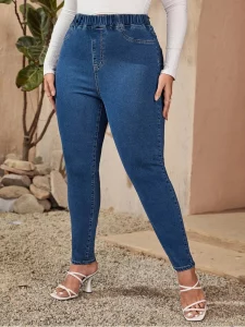 Plus Size Jeans for Women High Waist Stretchy Women Jean Pencil Full Length Elastic Skinny Lady Curvy Jeans 200kgs Jean for Mom - Image 2