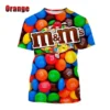 M&m's Chocolate Beans 3D Print O-Neck T-shirts Women Short Sleeve Fashion Hip Hop Oversized Harajuku Y2K T Shirt Unisex Clothes - Image 6