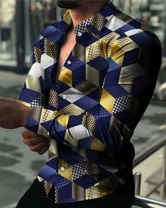 Lightning Hawaiian Shirts Floral 3d Printed Shirts Men Fashion Shirt Long Sleeve Casual Beach Blouse Lapel Blouse Men's Clothing - Image 4