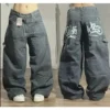 2024 New American hip-hop Vintage baggy jeans women's Harajuku high waist Y2K wide-leg pants Gothic wide pants Streetwear pants - Image 5