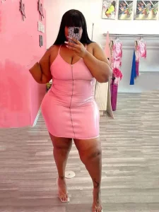 Plus Size Dresses 5xl Woman Clothing Plus Leather Bodycon Dress Pu Clubwear Sling Sexy Short Dress Wholesale Bulk Dropshipping - Image 2