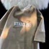 American Street Men and Women Trendy Personalized Patchwork Letter Short Sleeve T-shirt Couple Loose Casual T-shirt Top y2k - Image 2
