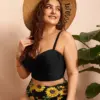 2022 Large Size Bikini Set Sunflower Swimwear Women Push Up Swimsuit High Waist Beachwear Summer Bathing Suit Female 4XL