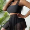 3Pack Plus Size Mesh Skirt High Waist Bikini Swimwear Women's Swimsuit Beachwear Bathing Suits