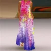 Vintage Print Maxi Dress For Women Summer Loose Sleeveless Long Dresses Elegant Lady V Neck Pocket Boho Beach Sundress Vestidos - Image 5