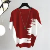 Fashion Women Summer Oversized Ice Silk T-shirt Short Sleeve Female Clothing New Tees Pretty Aesthetic Pullover Loose Casual Top - Image 3