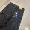 Harajuku Goth New Hip Hop Skateboard Embroidered Denim Casual Pants Men's Trendy American Y2K Retro Washed High Waist Jeans - Image 3