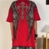 2024 American Hip-hop Loose Oversized T-shirt Gothic Skull Pattern Printed T-shirt Retro Trendy Casual Harajuku Shirt for Women - Image 2