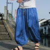 Men Pants Lantern Pants Summer Silk Hippie Gypsy Boho Baggy Pants Dragon Print Ankle-banded Soft Harem Pants Long Yoga Pants - Image 3