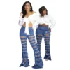 Plus Size Pants High Street Women Clothing Denim Bottoms Washed Ripped Jeans Cowboy Trousers Casual Flared Pants Wholesale Items - Image 3