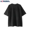 Skeleton Print Short Sleeve T-shirt Mens High Street Summer Loose Half-Sleeve Crew Neck Cotton Tshirt Men tee - Image 2
