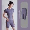 LO Solid High Waist Energy Short Tight Yoga Pants Honey Peach Hips Women's Exercise and Fitness Shorts Only Pants - Image 4