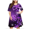 Elegant Women Fashion Short Sleeve Dress Casual Party Floral Print Loose Clothing Summer Plus Size Dresses 6XL Female Vestidos - Image 4