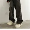 Baggy Leopard Print Y2k Jeans Men 2024 New American Retro Casual Wide Leg Denim Pants Fashion Streetwear Fashion Straight Jeans