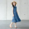 Girls New Summer Denim Dress Teenagers Pure Cotton Vest Skirt Children Fashi Sleeveless Clothes 6 8 10 12 14 16 Year - Image 3