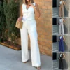 Women Suit Women Vest Elegant Lady Baggy Pants Set with Sleeveless Vest Women's High Waist Wide Leg Pants in for Fashionable - Image 3