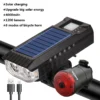 1200 Lumen Solar Bike Light Set LED Flashlight Bicycle Lights Horn MTB Cycling Headlight USB Charging Bike Accessories - Image 6