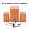 2.1 Wooden Subwoofer Bookshelf Speakers Home Desktop Wireless Bluetooth Speaker Laptop Portable Hi-Fi USB Wired Amplifiers - Image 4