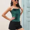 Womens Sexy Black Velvet Spaghetti Strap Tank Top Summer Fashion Corset Vintage Backless Cropped Vest Goth Streetwear Wholesale