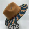 Hand-painted Fedora Hat Men's and Women's Hat Panama Spring Autumn Fashion with Wrapped Feather Wool Fedora Hat Big Brim