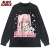 Hip Hop Men Streetwear T Shirt Anime Girl Letter Print T-Shirt 2022 Autumn Long Sleeve Tshirt Harajuku Cotton Casual Tops Tees - Image 4