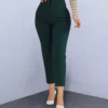 Women 2022 Spring New Chic Fashion Side Pockets Straight Pants Vintage High Waist Zipper Fly Female Trousers Mujer - Image 3