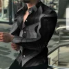 6 color men's shirt casual shirt high -quality 3D printing fashion trendy long -sleeved shirt comfortable and breathable - Image 2