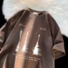 Hip Hop Street Men's T-Shirt Reflection Print Short Sleeve T-Shirt Gothic Style Loose Male Round Neck T-Shirt Couple Tops - Image 4