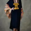 Vintage Ethnic Pattern Kaftan Sexy V-neck Batwing Sleeve High Waist Maxi Dress Tunic Women Clothing Velvet A-Line Maxi Dress