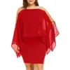 Womens Plus Size Ladder Cut Overlay Asymmetric Chiffon Strapless Mini Dress vestidos de mujer casual 2022 vestido de mujer - Image 4