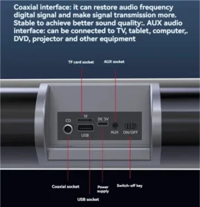 350W High Power Soundbar Home Theater Bluetooth Speaker 4 speakers 4 diaphragms 8 units produce sound 110cm Long Speakers for PC - Image 3