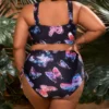 2023 Fashion Hole Cross Sexy Bikinis for Women Butterfly Print High Waist Two Pieces Swimsuit Plus Size Swimwear - Image 6