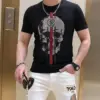 S-6XL Streetwear Men Diamonds Summer Mens Rhinestones Skulls Graphic T Shirt Male Fashion Tees Casual anime Tops