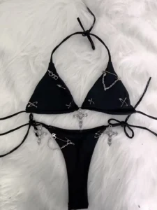 gothic clothes y2k top y2k accessories harajukuTopsy2k Bikini Sexy Bikini Lolita Bikini Kawaii Bikini Gothic Bikini corset top - Image 6