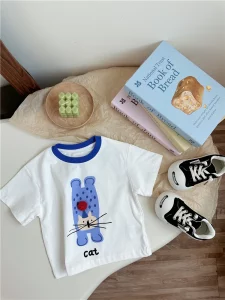 2024 summer new cartoon animal boys and girls four-color short-sleeved T-shirt - Image 6