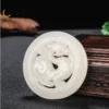 Natural Hetian Jasper Retro Dragon Jades Pendant Genuine Fine Carved Hollow Dragon Men & Women Pendant Necklace Holiday Gift - Image 4