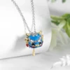 Jiuhao 925 Sterling Silver Enamel Color Lion Head Skeleton Three Piece Pendant for Women Birthday Gift Fine Jewelry Necklace - Image 3