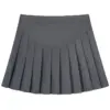 GIBSIE Plus Size Women High Waist Pleated Skirt Kawaii Casual School Korean A-Line Skirt Gray Black Mini Skirts for Girls