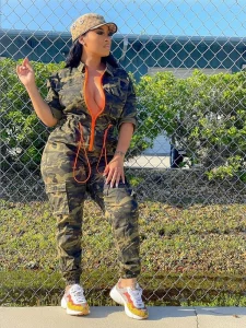Clothing for Women Plus Size Streetwear One Piece Outfit Camouflage Jumpsuits Jumpsuit Women Jeans Wholesale Bulk Dropshipping - Image 2