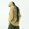 American men centipede pattern sweater vibe hooded sweater retro high street ins men and women trendy sweater - Image 2