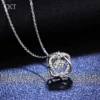 Pendants 0.5ct Moissanite Diamond Necklace for Women Platinum Beating Heart Collarbone Chain Wedding Bridal Diamond Jewelry - Image 2