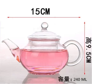 Transparent Teapot Heat Resistant Glass Teapot With Chinese Infuser Coffee Flower Tea Leaf Herbal Pot 240 ml Durable Kettle Gift - Image 6