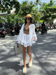 White Long Sleeved Shirt Jacket Shorts Sets Summer Female Stand Collar Single Breasted Suits Casual Vacation Casual Beachwear - Image 5