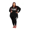 XL-5XL Fall 2021 Plus size Women Clothing Two Piece Set Fashion Long Sleeve V Neck top And Pants Print 2 Piece Suit Outfit - Image 2