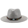 Large Size Panama Hats Lady Beach Parent-child Wide Brim Straw Hat Man Summer Sun Cap Plus Size Fedora Hat 54cm 56-58cm 59-61cm - Image 4